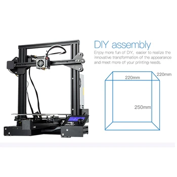 Vzdať sa-3/ vzdať sa-3 PRO DiY 3D Printer Kit FDM Technológie MK10 Vytláčacie 220x220x250mm Veľkosť 3D Pokračovanie Tlačiareň Off-line Tlač