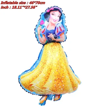 100/50pcs Cartoon Veľké Belle Snow White Elsa Princezná 3D Fóliové Balóniky Detská Narodeninová Párty Dekorácie Hélium Balóniky Dieťa Darček