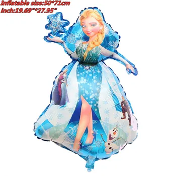 100/50pcs Cartoon Veľké Belle Snow White Elsa Princezná 3D Fóliové Balóniky Detská Narodeninová Párty Dekorácie Hélium Balóniky Dieťa Darček
