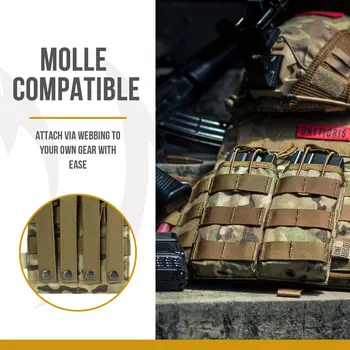 OneTigris Taktické MOLLE Dvojité Open Top Mag Pouch M4/M16 Časopis Puzdro Airsoft Military Paintball Výstroj