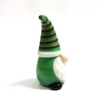 Gnome Ručne vyrábané sklo Santa Claus figúrka Červená zelená farba trpaslík dizajn Víla Záhrade Domova Príslušenstvo Vianočné Ozdoby