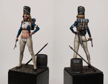 1/24 70 mm dávnych žena bojovník stojan (SO stojanom ) Živice obrázok Modelu súpravy Miniatúrne gk Unassembly Nevyfarbené