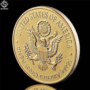 5 KS 2017 Americký 45th Prezident Donald Trump USA Suvenír Zlaté Mince, Aby Americký Skvelé Opäť Token Hodnota Mince