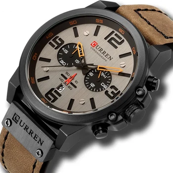 CURREN Fashion & Bežné Kožený Remienok Quartz 8314 Muži Hodinky Bežné Dátum Obchodné Muž náramkové hodinky Vojenské Hodiny Darček Homme