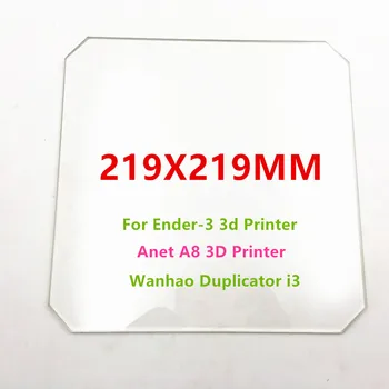 Borosilikátového Skla doska 219X219X3mm tepla posteľ pre DIY Wanhao Rozmnožovacie i3 Anet A8 MP Maker Vyberte 3D Tlačiarne