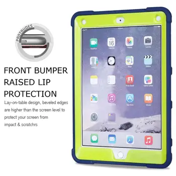 Nové Brnenie puzdro Pre iPad 9.7 2017 2018 5. 6. Generácie Bezpečné Ťažkých Pevný Silikónový Kryt Pre iPad 9.7 2018 Prípad Tabletu
