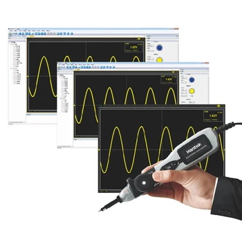 Na Hantek PSO2020 pero osciloskop má 20 automatické meranie funkcie a môže byť pripojené k tabletu, počítača