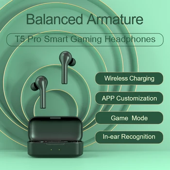 QCY T5pro Wirless Slúchadlá Bluetooth 5.0 TWS Slúchadlá Mini Neviditeľné 3D HiFi Stereo