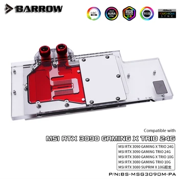 BARROW Vodný Blok použiť pre MSI RTX3080 HERNÉ X TRIO/MSI RTX3090 HERNÉ TRIO GPU karta Podpora Pôvodnej Backplate 5V 3PIN A-RGB