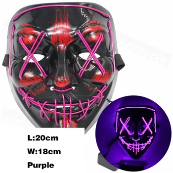 Led Maska Halloween Party Dekorácie Masque Maškaráda Masky Neónové Svetlo Svietiť V Tme Mascara Horor Maska Žiariace Masker