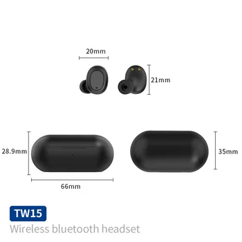 Mini bezdrôtový bluetooth headset dlhý pohotovostný zníženie hluku dotyk headset zátkové chrániče sluchu vodotesný s nabíjanie políčko pre všetky telefóny