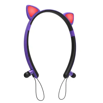 Prenosné Cute Cat Headsety Cartoon Žiariace Bezdrôtová 5.0 Magnetické Slúchadlá pre Dievča, Darček