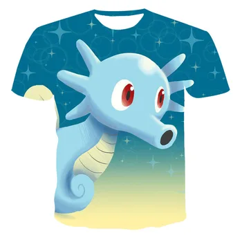 2021 Lete 3D T Shirt Mužov Oblečenie Chlapec Dieťa Krátky Rukáv Polyester Anime Krásne Cartoon3 D, T Košele Pokemon Prispôsobiť 110-6 XL