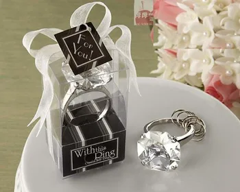 10pcs/veľa Svadobný obchod so Akryl Krúžok Diamond Tvar Keychains Darčeka Propagačné Darčeky Pre Strany, Svadobné Doplnky