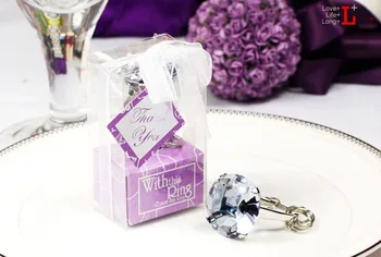 10pcs/veľa Svadobný obchod so Akryl Krúžok Diamond Tvar Keychains Darčeka Propagačné Darčeky Pre Strany, Svadobné Doplnky