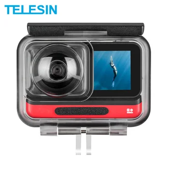 TELESIN 45M Podvodné Bývanie Prípade Vodotesné puzdro Kryt Objektívu Chránič pre Insta360 JEDEN R 4K 360 Vydanie Kamery Príslušenstvo