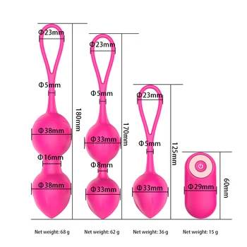 4pcs/set Vaginálne guľôčky sexuálnu Hračku pre Ženy Kegel Loptu Ženskej Vagíny Sprísnenie Masáž Cvičenie Bezdrôtové Diaľkové Ovládanie Vibračné Vajíčko