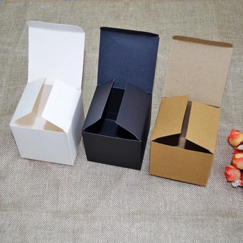 50pcs/veľa 10x10x10cm Čierna farba, roztomilý Malý Krém box šperky box kozmetika boxy Mydlo ideálny kraft balenie box ventil rúry