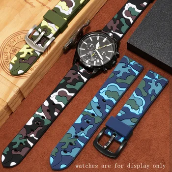 Vodotesný Silikónový watchband 18 mm 20 mm 22 mm 24 mm farba Kamufláž popruh s pin pracka pre mužov a ženy, šport, hodinky reťazca