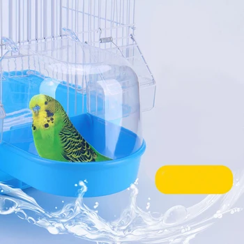 Plastové Vták Kúpanie Vaňou vodnom Kúpeli Box Vaňou Papagáj pre Parakeet Lovebird Vták Pet Klietky Závesné Misy Parakeet Birdbath #2 #z