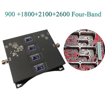 1PCS 900/1800/2100/2600mhz Štyri-Band 4G Celulárnej Zosilňovač 2G, 3G, 4G Mobilný Signál Booster GSM, DCS SIEŤACH LTE Celulárnej Repeater
