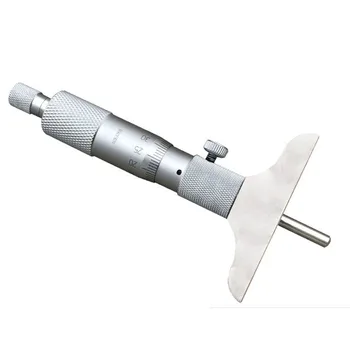 Hĺbka Mikrometer 0-25 mm 0.01 mm Strojník Mic Rozchod Gage Nástroj z Nerezovej Ocele, Metrika, posuvné meradlá Rozchod