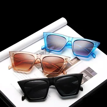 Fashion square plastové slnečné okuliare žena dizajnér retro luxusné mužské / ženské okuliare cat eye klasické UV400 vonkajšie cestovanie