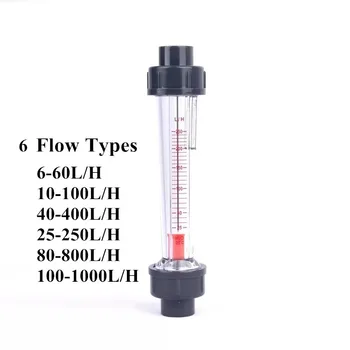1pc Plastové prietokomer 6-60L/H 10-100L/H 25-250L/H 100-1000LH Tekutej Vody prietokomer Rotameter