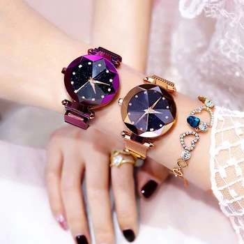 Luxusné Ženy Hodinky Dámy Magnetické Hviezdne Nebo Hodiny Módne Diamond Žena náramkové hodinky Quartz relogio feminino zegarek damski