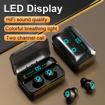 2020 LED Displej TWS Bezdrôtové Bluetooth Slúchadlá 1200mAh Plnenie Políčko Bluetooth Slúchadlá