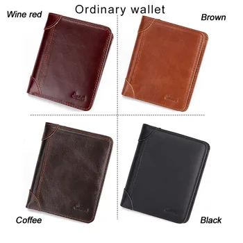 Smart mužov peňaženky anti-stratil pravej kože človeka vysoká kvalita krátke peňaženky Multi-funkčné peňaženky, pánske kabelky na darček