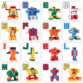 Besegad 26pcs Deformácie Abecedy Robot List Vzdelávacie Puzzle Tos na Narodeniny Vianočný Darček Batoľa Deti ABC Vzdelávania