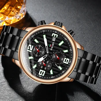 SVIŠŤANIE Zliatiny Hodinky pre Mužov Luxusné pánske náramkové hodinky Módne Sport Chronograf Hodinky Quartz Relogio Masculino Relojes Hombre 2020