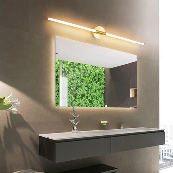 FANPINFANDO Zlato Moderné Led Kúpeľňa Zrkadlo Svetlo Spálňa toaletný stolík zrkadlo, lampa chodbe Zrkadlo osvetlenie 360 stupeň svetlo