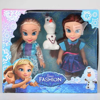 2ks/set Disney Princezná Roztomilá Bábika Anna Elsa Snehová Kráľovná PVC Model Hračky, Bábiky Pre Deti Dievča Narodeninám S Retail Box