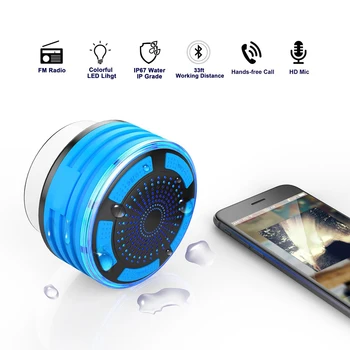 Nepremokavé Sprcha Reproduktor Rádio Bezdrôtové Bluetooth 4.0, Hudobný Prehrávač Prenosný Mini Auto Handsfree Sacie Audio Príslušenstvo