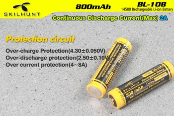 Skilhunt BL-108 3.6 V 800mAh 14500 nabíjateľná Li-ion batéria