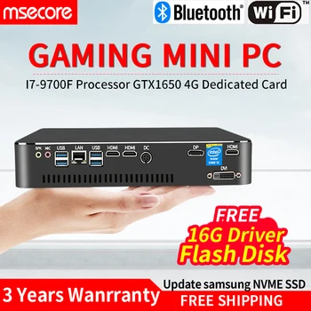 MSECORE i7 9700F GTX1650 DDR4 Herné Mini PC Windows 10 Stolný Počítač hra barebone linux intel UHD630 HD, VGA, wifi, bluetooth