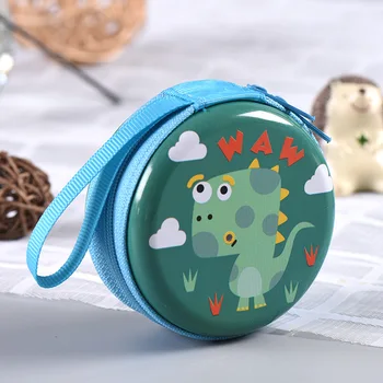 12pc/veľa Roztomilý kreslený Dinosaura kolo tin železa box / mini puzdro / kovové veci/ mince skladovanie taška/headset taška/deti darček