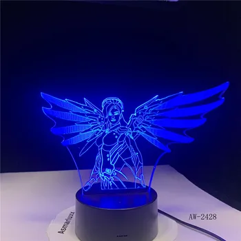 Horúca Hra Overwatch 3D Lampa Tabuľka Spálňa Akcie Obrázok Dekoratívne Stolná Lampa 7 Farby Nočné Svetlo Domova 2428