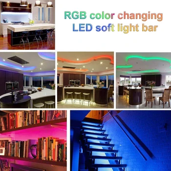 Dekoratívne Osvetlenie Domov Kabinetu LED Pásy Lepidla Chodby, TV joj, Pružný pás s nástrojmi RGB USB S Diaľkovým ovládaním Lampa Pásky