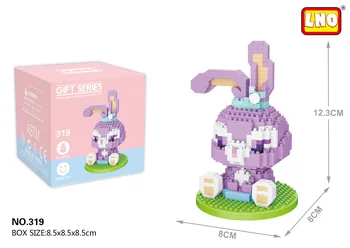 LNO diamond častice, fialová, zelená komiksu, anime králik vysvetlené, plastové stavebným hračky 318-319 pre childre dary