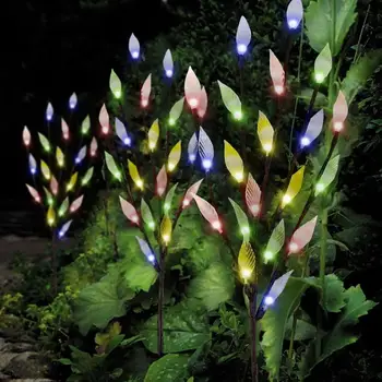 NOVÝ Živý Kvet Treet Lampa Energeticky Úsporné Odolné Kosačky Simulácia List Pobočky Solárne Vonkajší Záhradný cesty hranice Dekor Svetlo