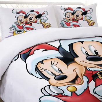Vianočné Cartoon Perinu Nastaviť Disney Mickey Mouse, Minnie Posteľná Bielizeň Vianoce Single Double Twin Plný Kráľovná King Size Postelí Sady