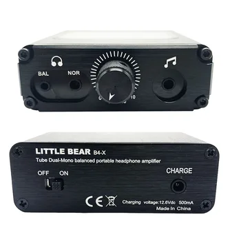 Malý Medveď B4-X Prenosné Vákuové Trubice Slúchadlový Zosilňovač Vyvážená s 1000mA lítiová batéria pre 30-150ohm Slúchadlá D2-012