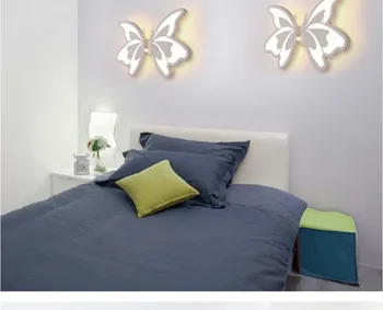 Moderné LED Nástenné svietidlo s butterfly tienidlo Pre Kúpeľne, Spálne, 24W Stenu Sconce Biele Vnútorné Osvetlenie lampa arylic