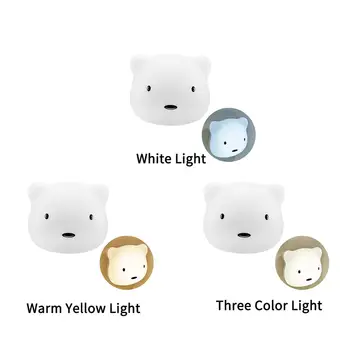 Obal Medveď Dieťa Nočné Svetlo USB Nabíjanie Roztomilý Noc Lampa 3-farebný Dotykový Senzor Nástenné svietidlo Pre Deti Darček Domov Uličkou Spálňa Decor