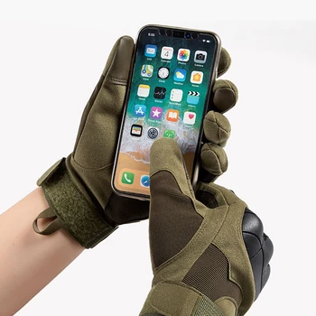 HSSEE Úradný autentické vojenské taktické rukavice mikrovlákna kožené plný prst vonkajšie športové rukavice priedušná non-slip rukavice