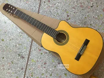 žltá klasická gitara Flamenco Gitara 39 palcový cutway dizajn matný povrch klasická gitara