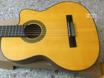 žltá klasická gitara Flamenco Gitara 39 palcový cutway dizajn matný povrch klasická gitara